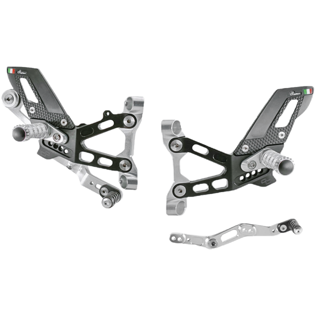 LighTech FTRBM007/W silver rearset kit on BMW M1000RR K66