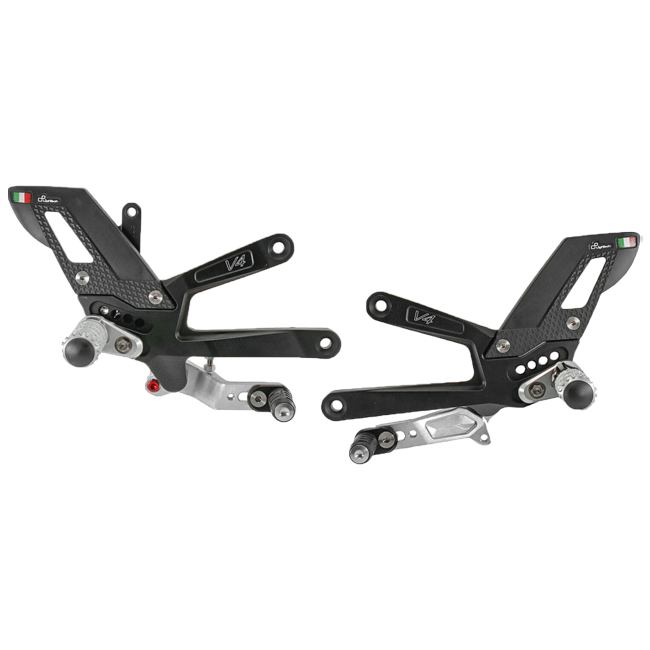 LighTech rearset kit FTRDU017/W in silver for Ducati Panigale V4/S/R 2025-2026