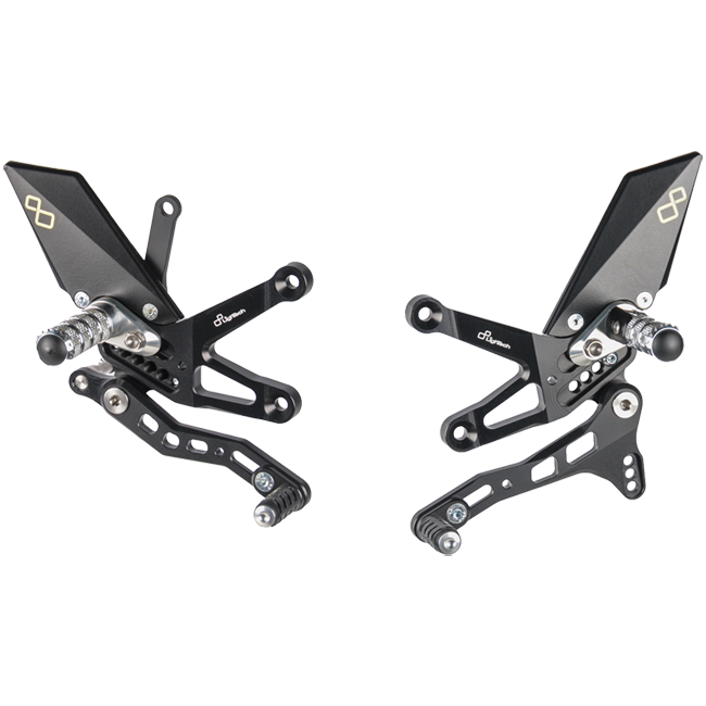 LighTech FTRKA006/W silver anodised rearsets for Kawasaki ZX-10 R/RR 2016–2020