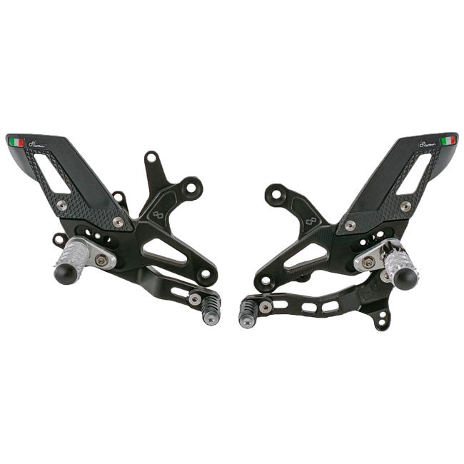 LighTech FTRKA009/W silver rearset kit for Kawasaki ZX-6R 636 RR GP-shift