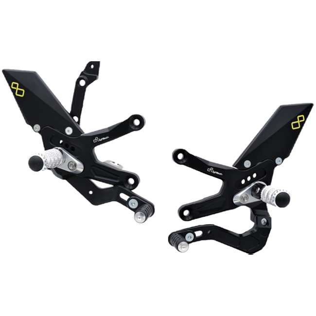 LighTech FTRKA011/W rearset kit in anodised silver for Kawasaki ZX-10R ZX-10RR 2021–2026