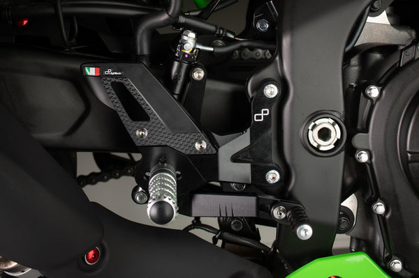 LighTech FTRKA014 track-use rearsets for Kawasaki ZX-4 RR 2023-2025