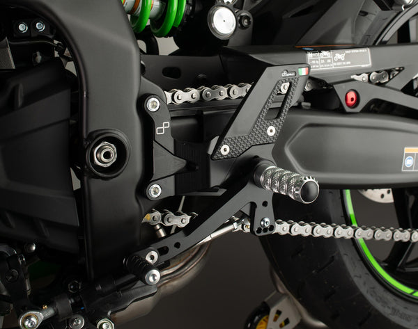 LighTech FTRKA014 track-use rearsets for Kawasaki ZX-4 RR 2023-2025
