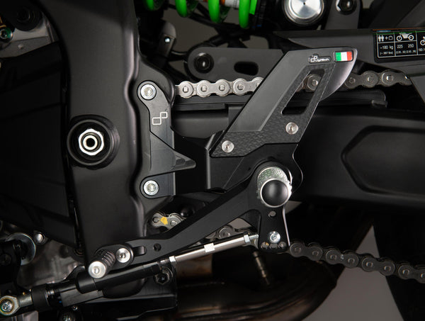 LighTech FTRKA014 track-use rearsets for Kawasaki ZX-4 RR 2023-2025