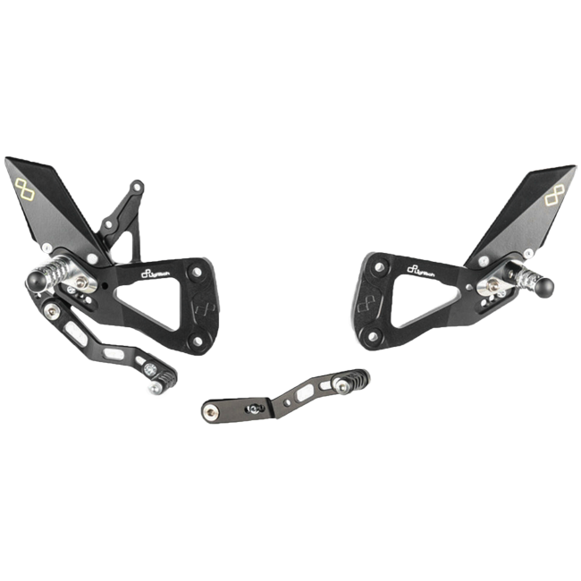 LighTech FTRSU004/W rearset in silver anodised aluminium for Suzuki GSX-R 1000 2017–2023