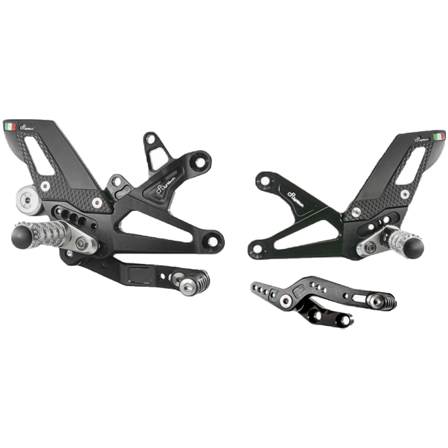 LighTech FTRTR005 rearset kit for Triumph Daytona 675 and 765 Moto2 in silver aluminium