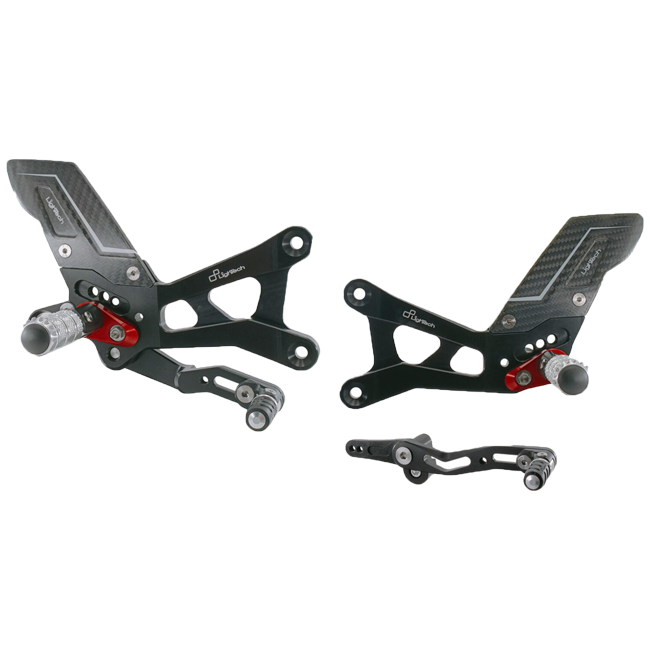 LighTech FTRYA002R rearset kit red anodised carriers Yamaha YZF-R6 2006-2016