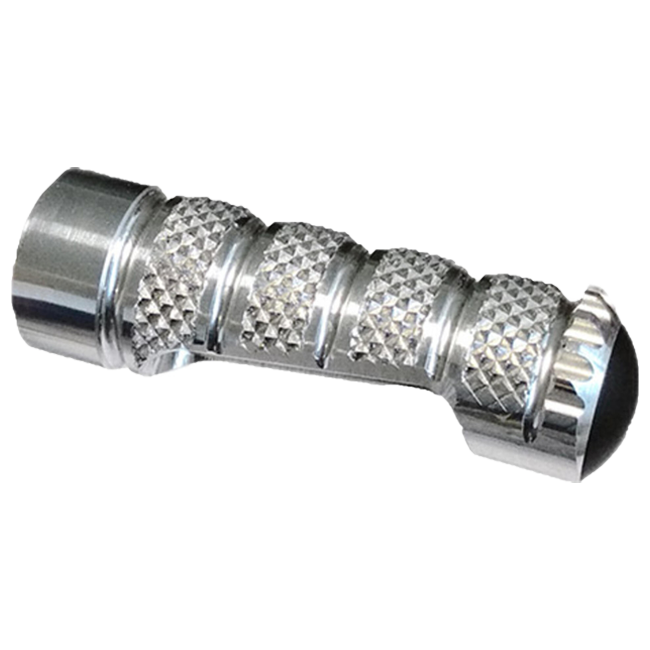LighTech fixed aluminium footpeg 70.5 mm in silver and black anodised finish RFTR245