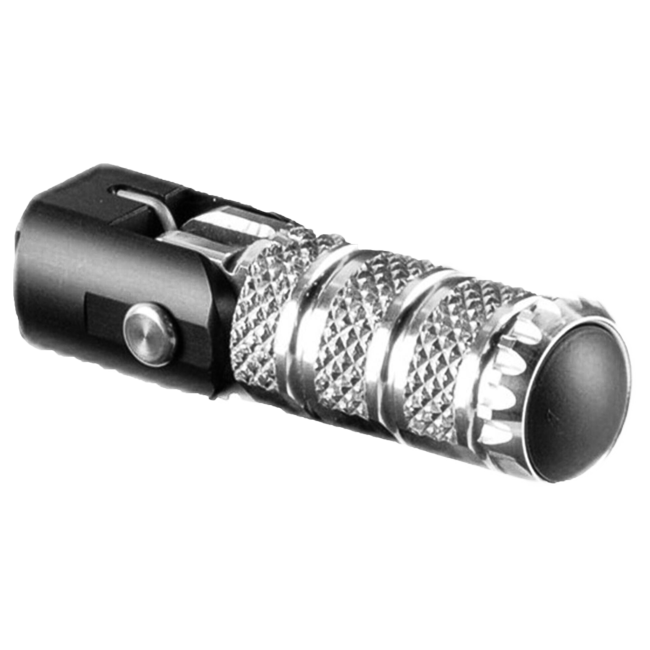 LighTech folding replacement footpeg 76.5 mm in silver and black anodised aluminium