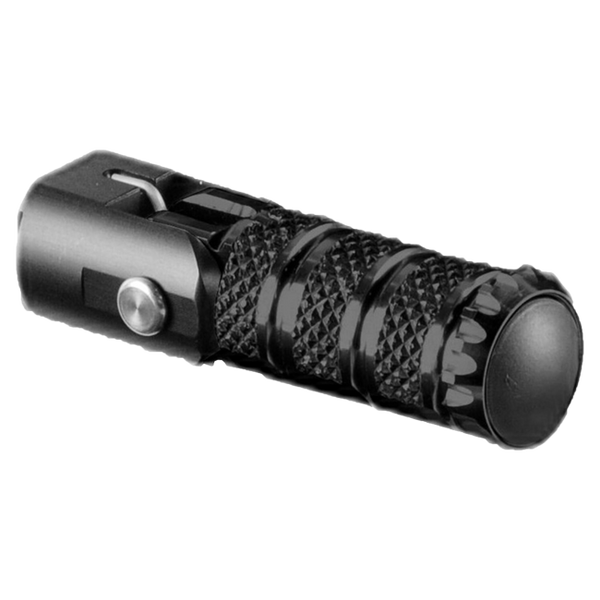 LighTech folding replacement footpeg 76.5 mm in silver and black anodised aluminium