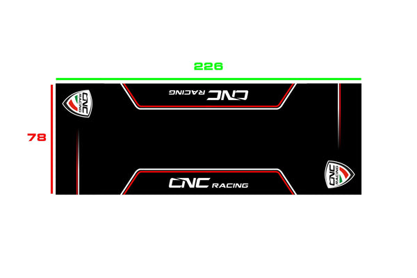CNC Racing GA016B motorcycle garage and pit lane mat 226 x 80 cm with racing livery