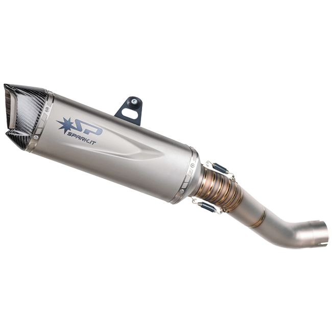Spark Exhaust Force Evo titanium slip-on silencer with carbon end cap for Aprilia RSV4 1100 Factory