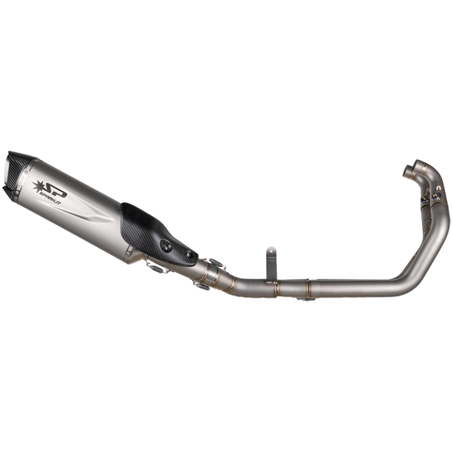 Spark Exhaust Force Evo full titanium system with carbon end cap for Aprilia RS 660
