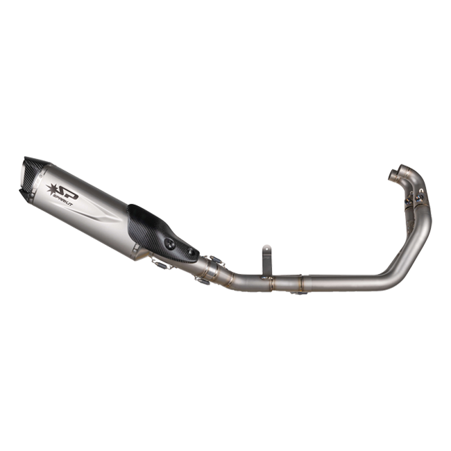 Spark Exhaust Force Evo stainless full system with titanium silencer on Aprilia RS 660