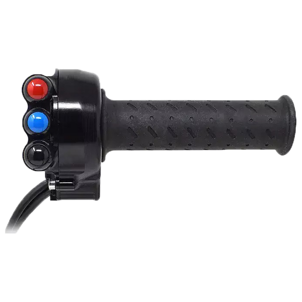 JetPrime aluminium throttle housing with integrated handlebar switch for Aprilia RS 660
