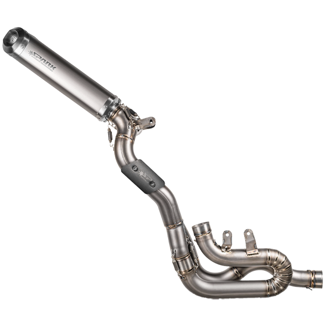 Spark GDU8838 rectangular titanium slip-on silencers on Ducati Panigale V4