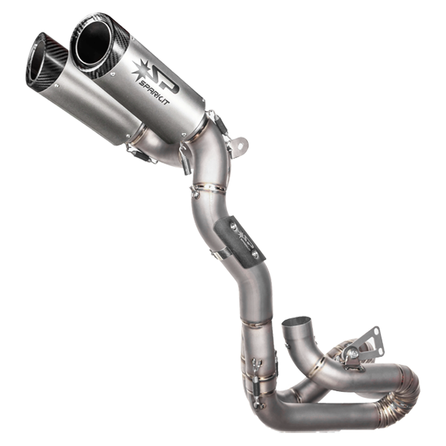 Spark GDU8842DYNO stainless steel half-system with titanium DYNO silencers on Ducati Panigale V4