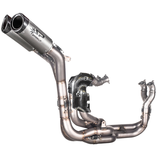 Spark Exhaust GDU8846 full titanium system on Ducati Panigale V4 with carbon covers