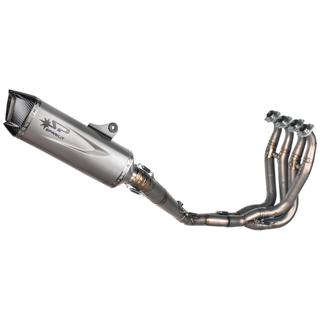 Spark Exhaust GKA8829T titanium full system with Force EVO carbon silencer on Kawasaki ZX-6R