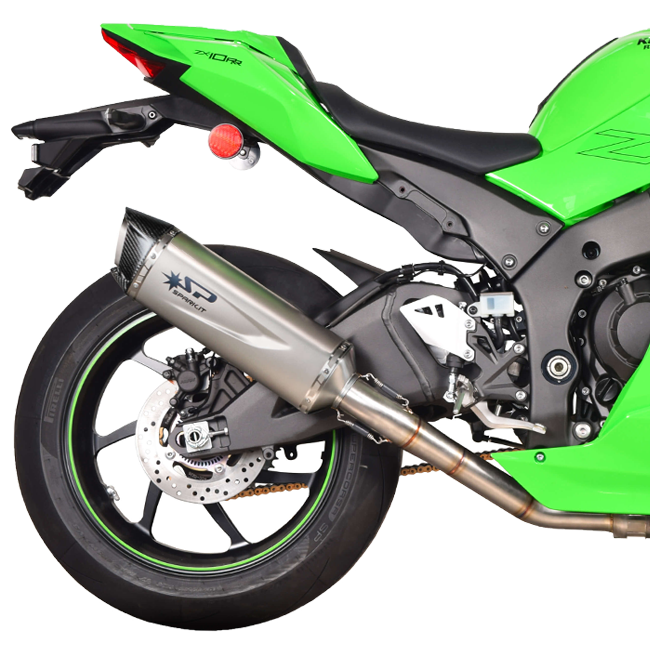 Spark Exhaust Force EVO titanium slip-on silencer with carbon end cap for Kawasaki ZX-10 R/RR 2021-2026