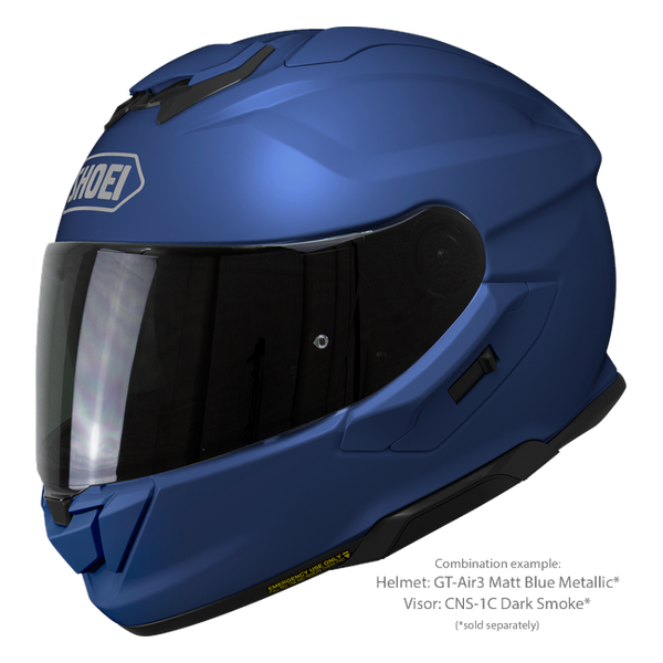 Shoei GT-Air3 Matt Blue Metallic – Sport-Touring Helmet with Sun Visor ECE 22.06 – with optional visor