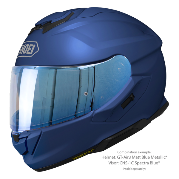 Shoei GT-Air3 Matt Blue Metallic – Sport-Touring Helmet with Sun Visor ECE 22.06 – with optional visor