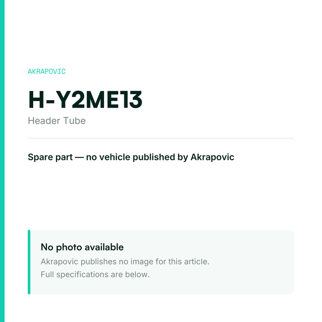 Akrapovic Header Tube H-Y2ME13 — placeholder, no manufacturer photo available