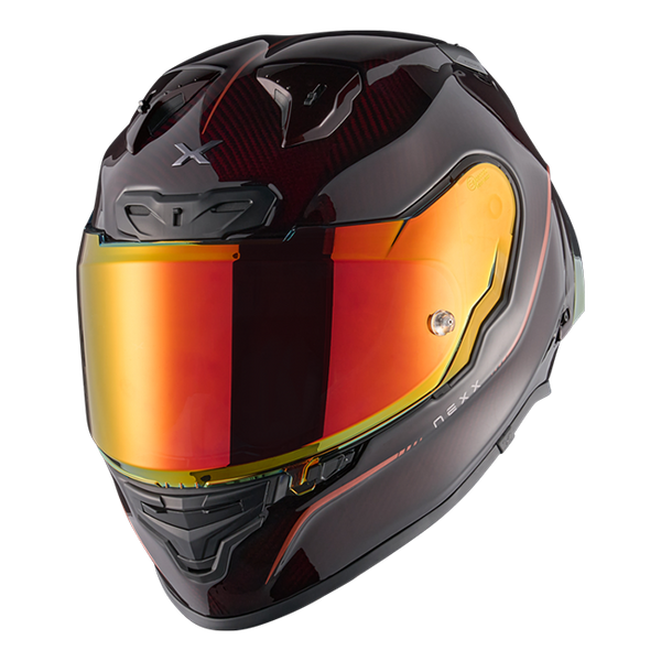 Nexx X.R3R Hagibis Carbon Red full-face racing helmet, carbon and red colourway