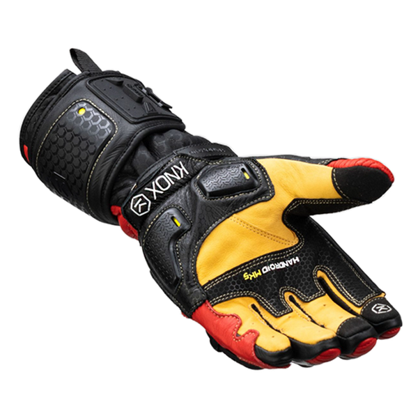 Knox Handroid MK5 men's racing leather gloves in red