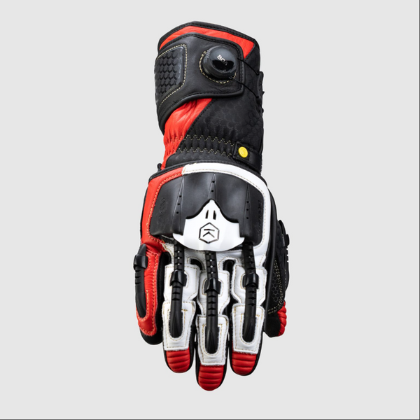 Knox Handroid MK5 men's racing leather gloves in red