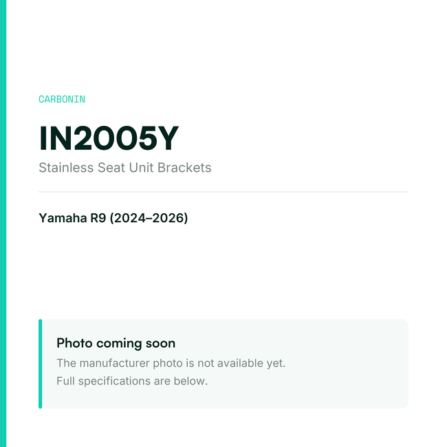 Carbonin Seat Unit Brackets Yamaha R9 (2024-2026) IN2005Y — placeholder, product photo coming soon