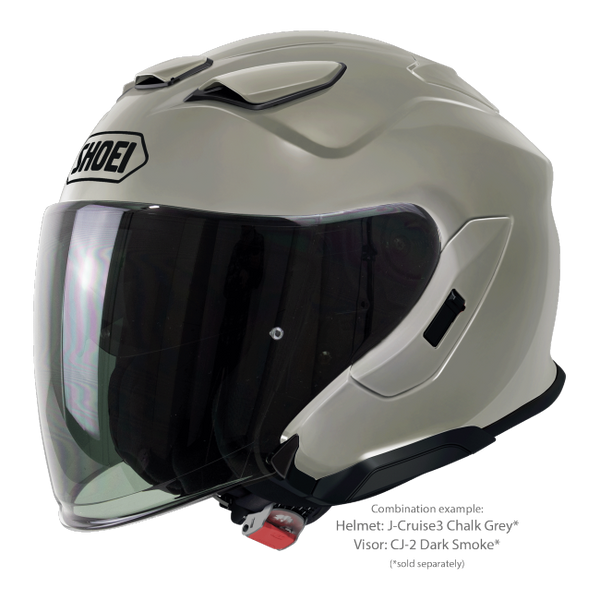 Shoei J-Cruise 3 Chalk Grey – with the optional dark smoke visor