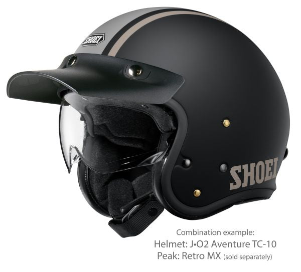 Shoei J•O2 Aventure TC-10 – with the optional Retro MX peak (sold separately)