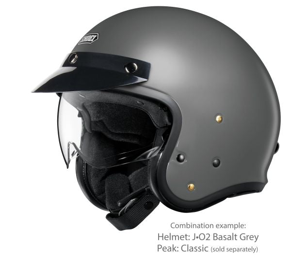 Shoei J•O2 Basalt Grey – with the optional Classic peak (sold separately)