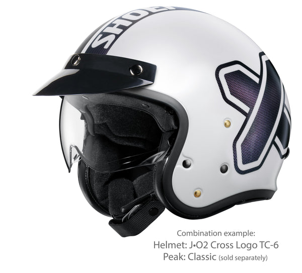 Shoei J•O2 Cross Logo2 TC-6 – with the optional Classic peak (sold separately)