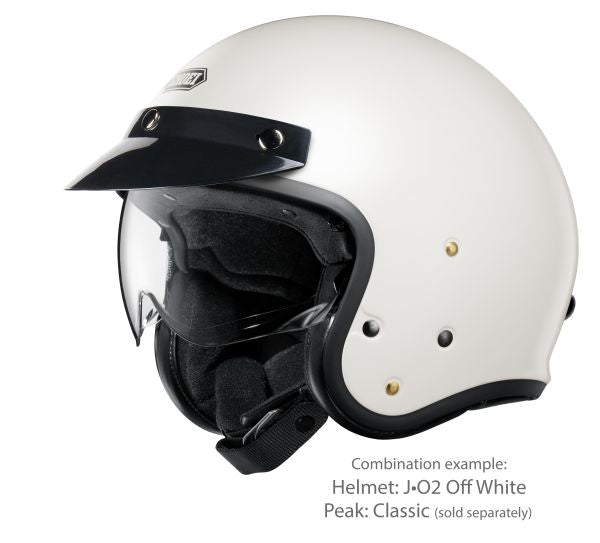 Shoei J•O2 Off White – with the optional Classic peak (sold separately)