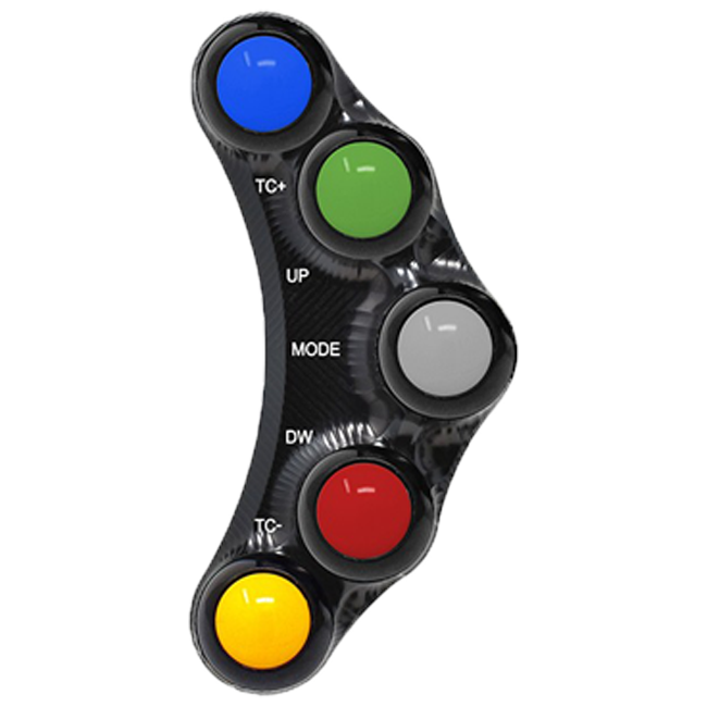 JetPrime JP PLSR 005 left race handlebar switch for Ducati Panigale 1199/R/S in black