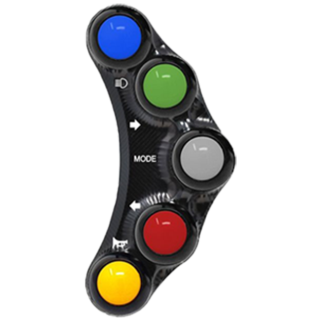 JetPrime left handlebar switch for Yamaha YZF-R1/M RN65 — black finish JP PLS 033