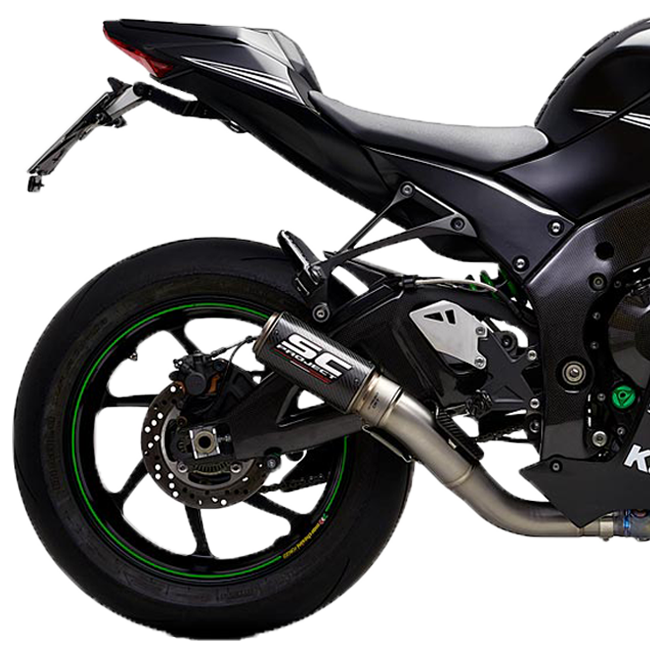 SC-Project CR-T slip-on silencer with cat replacement pipe for Kawasaki ZX-10 R/RR 2016-2020