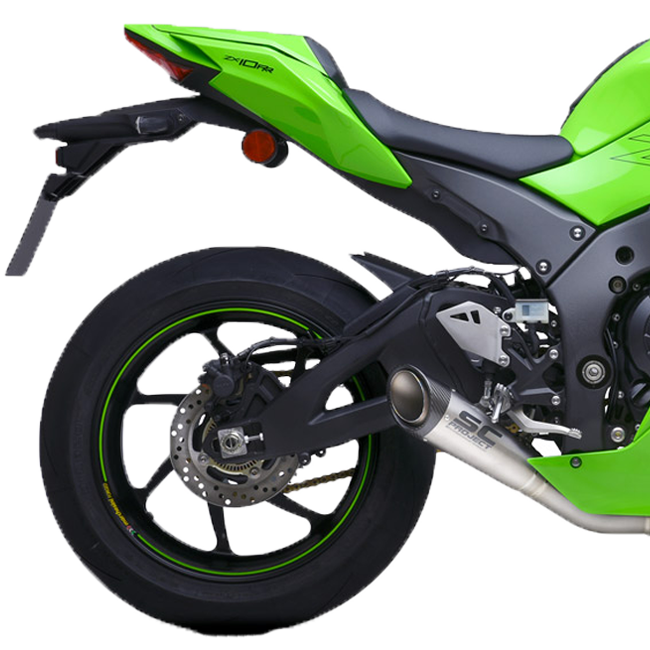 SC-Project S1 titanium slip-on silencer with carbon fibre end cap for Kawasaki ZX-10 R/RR 2021-2026