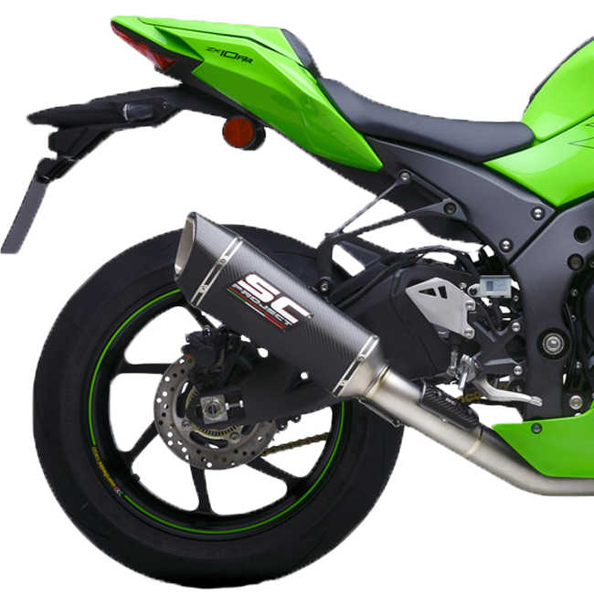 SC-Project SC1-R carbon slip-on exhaust with titanium catalyst pipe for Kawasaki ZX-10 R/RR 2021-2026