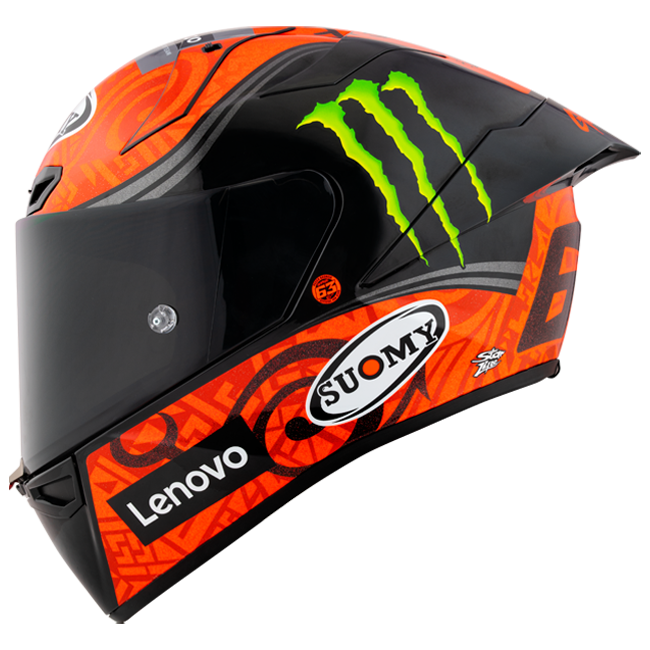 Suomy S1-XR GP full-face racing helmet Francesco Pecco Bagnaia Monster Replica 2023 livery