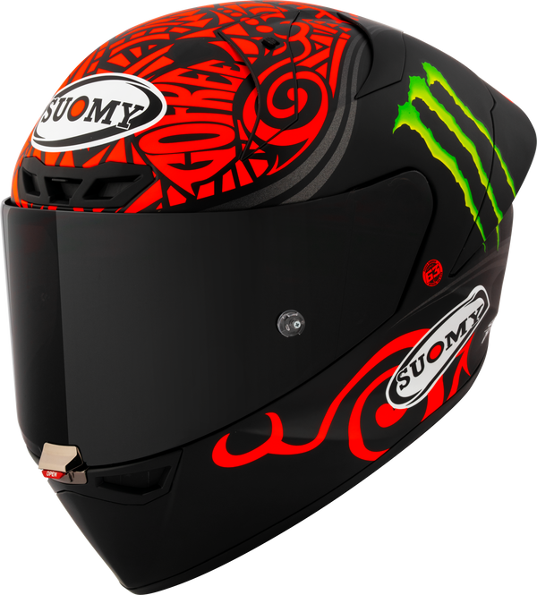 Suomy S1-XR GP full-face helmet in Francesco Pecco Bagnaia Monster Replica 2024 matte livery