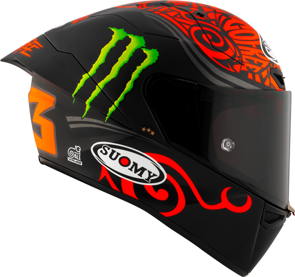 Suomy S1-XR GP full-face helmet in Francesco Pecco Bagnaia Monster Replica 2024 matte livery