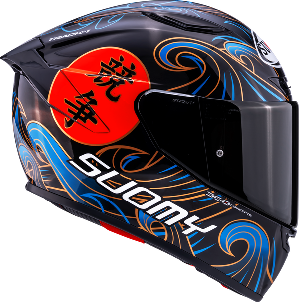 Suomy Track-1 full-face helmet in Waves Black graphic, part number K6T10026