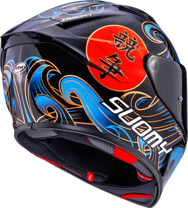 Suomy Track-1 full-face helmet in Waves Black graphic, part number K6T10026