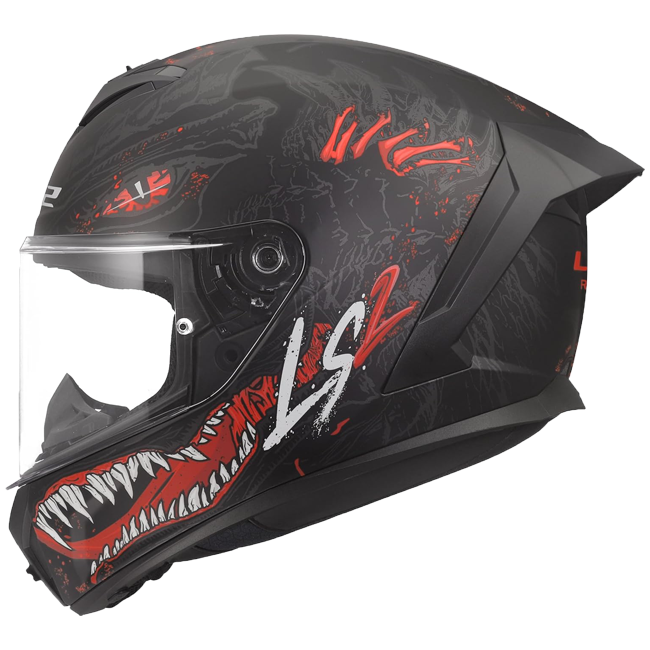 LS2 FF820 Rapid III Helm – Kaiju II Black/Red/White