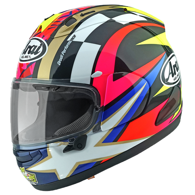 Arai RX-7V Evo helmet in Kevin Schwantz 30 Replica gloss finish