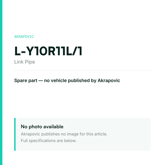 Akrapovic Link Pipe L-Y10R11L/1 — placeholder, no manufacturer photo available