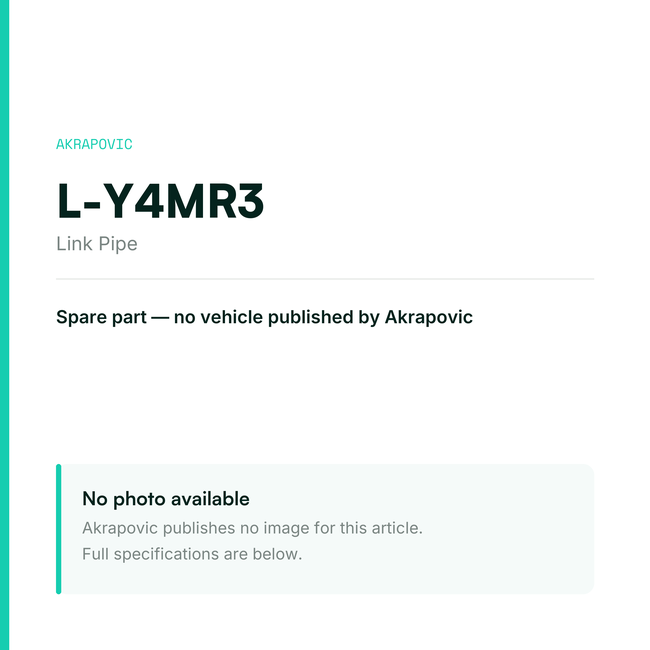 Akrapovic Link Pipe L-Y4MR3 — placeholder, no manufacturer photo available